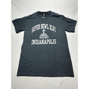 NFL Super Bowl XLVI Shirt Indianapolis 2012 Adult Small Gray T-shirt Football